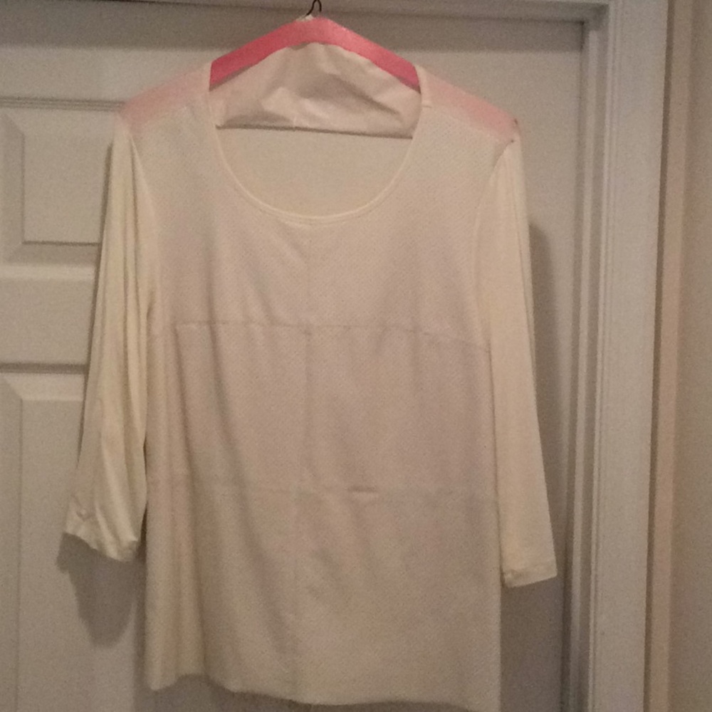 Top with perfect faux leather top